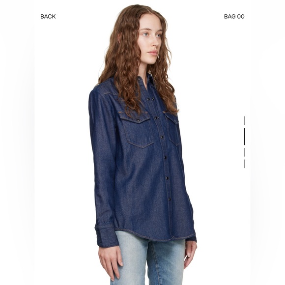 Rag & Bone Navy Wyatt Denim Shirt - ICONS Collection - Picture 2 of 10